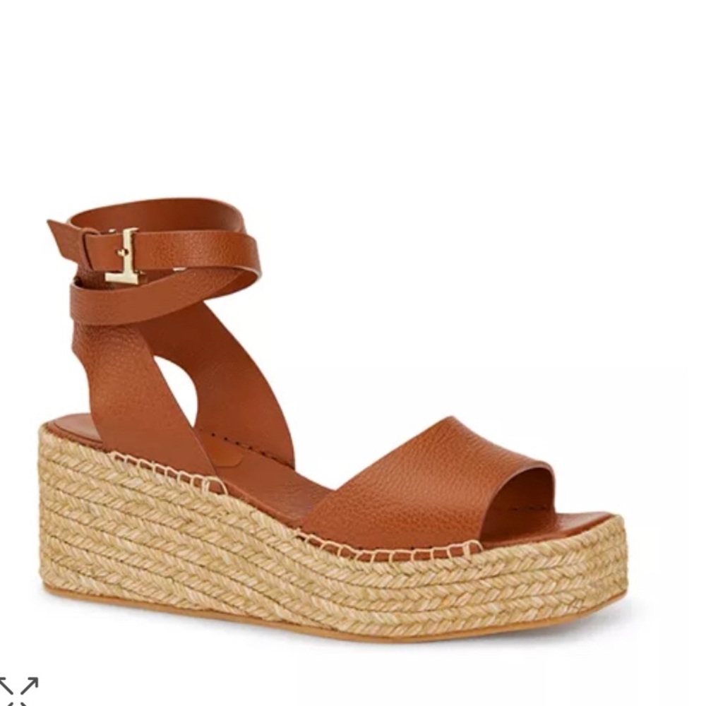 New Lafayette 148 New York Margot Platform Wedge Espadrille Sandals